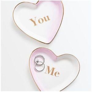 You and Me Heart Shape Trinket Trays